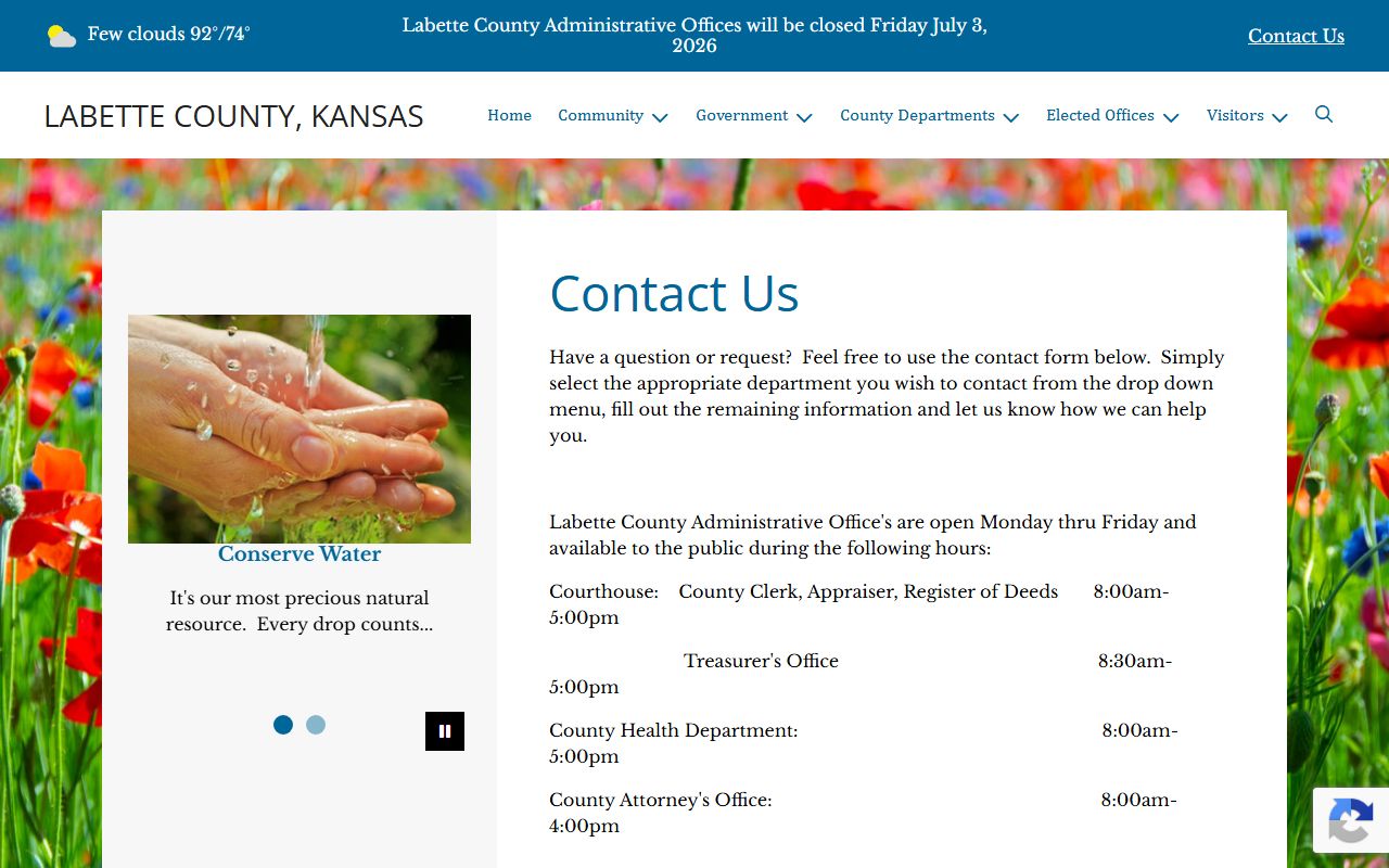 Labette County court records county contact page