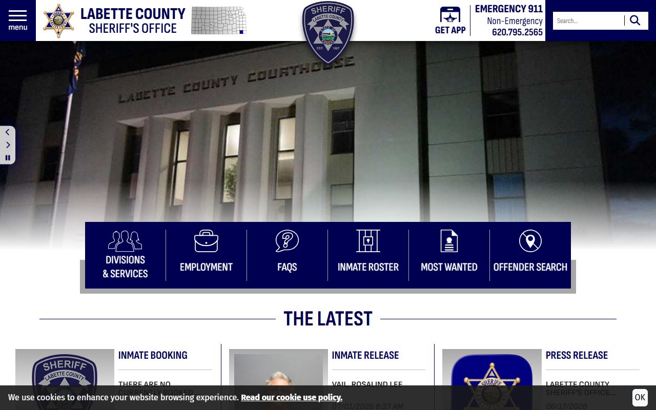 Labette County court records sheriff jail roster and public safety tools