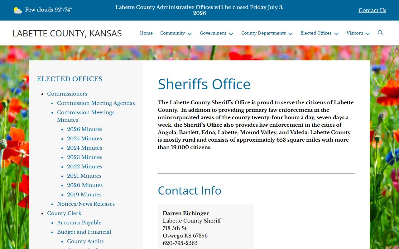 Labette County court records sheriff department information