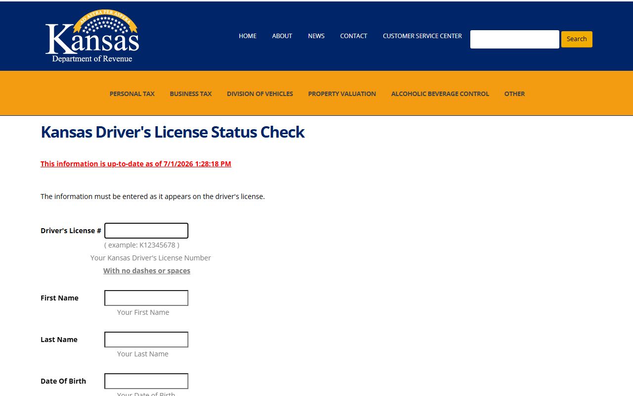 Labette County traffic court records and Kansas driver's license status fields